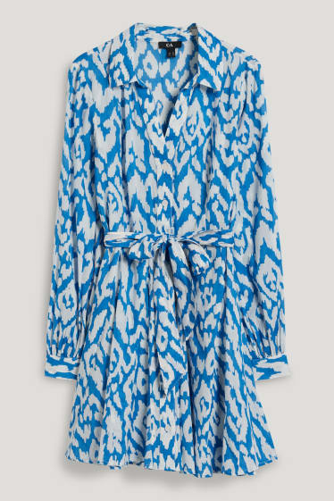 Femmes - Robe-chemisier - à motif - bleu / blanc
