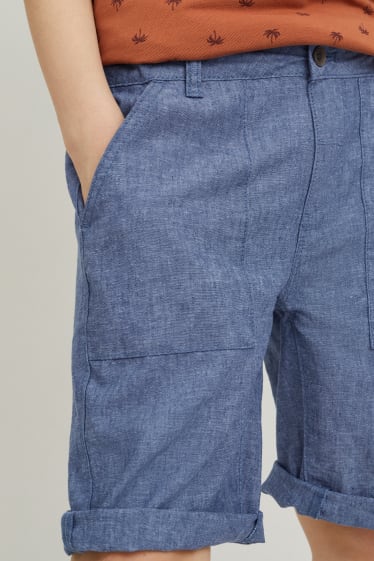 Toddler Boys - Bermuda - linnenmix - blauw