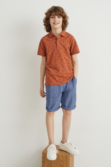 Toddler Boys - Bermuda - linnenmix - blauw