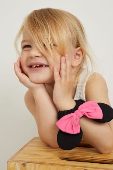 Toddler Girls - Minnie Mouse - set - korte spijkerbroek en scrunchie - 2-delig - jeanslichtblauw