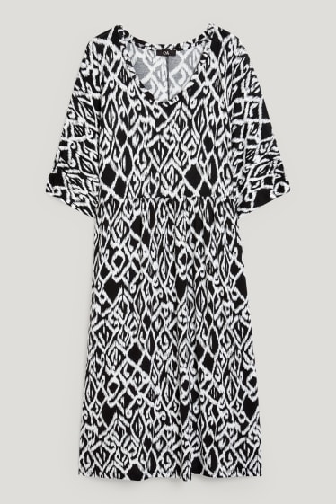 Femmes - Robe - à motif - blanc / noir