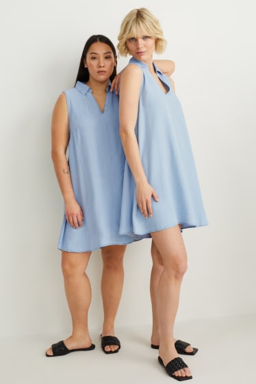 Femmes - Robe en lyocel - bleu clair