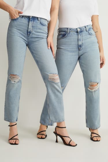 Femei - Straight jeans - talie înaltă - denim-albastru deschis