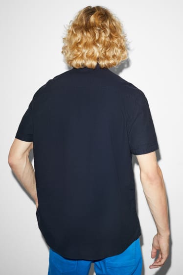 Clockhouse homme - Chemise - regular fit - encolure montante - bleu foncé