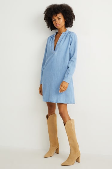 Femmes - Robe en jean - jean bleu clair