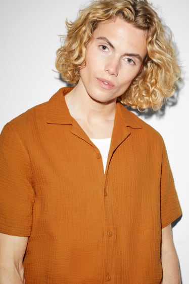 Clockhouse Boys - Overhemd - regular fit - reverskraag - mosterdgeel