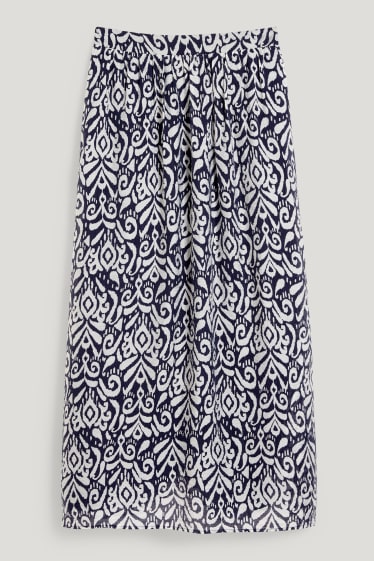 Dames - Rok - donkerblauw / crème wit