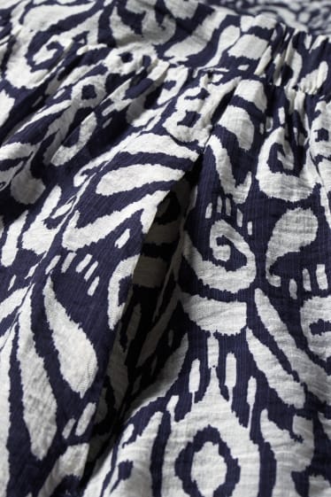 Dames - Rok - donkerblauw / crème wit