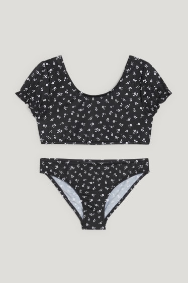 Bambine: - Bikini - LYCRA® XTRA LIFE™ - 2 pezzi - a fiori - blu scuro