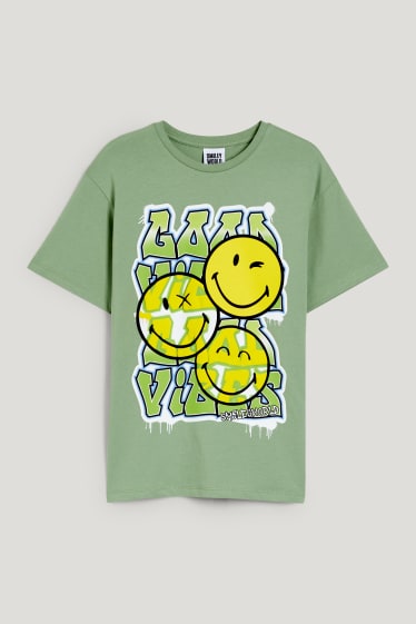 Reverskraag - SmileyWorld® - T-shirt - groen