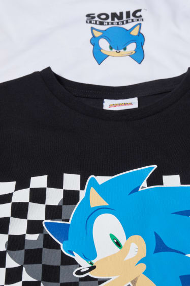 Reverskraag - Set van 2 - Sonic - T-shirt - zwart