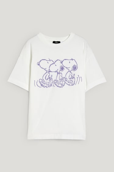 Kobiety - T-shirt - Snoopy - kremowobiały