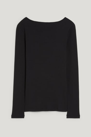 Women - Basic long sleeve top - black