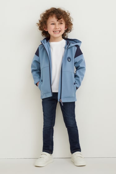 Toddler Boys - Geacă softshell cu glugă - albastru