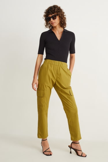 Kobiety - Dzianinowa koszulka polo basic - czarny
