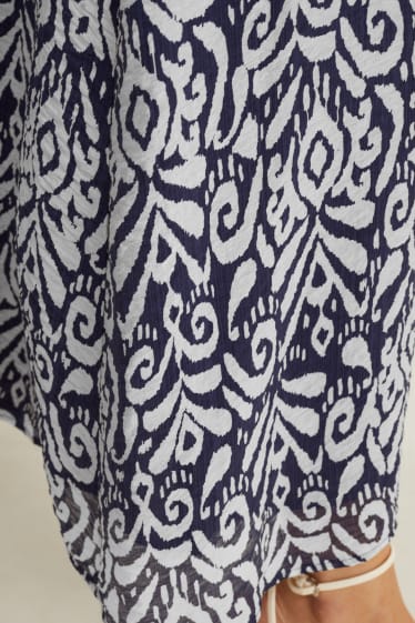 Dames - Rok - donkerblauw / crème wit