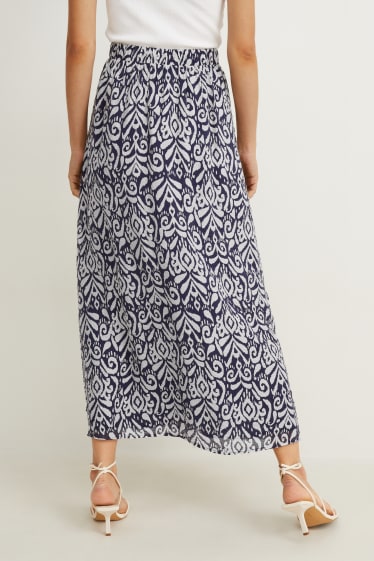 Dames - Rok - donkerblauw / crème wit