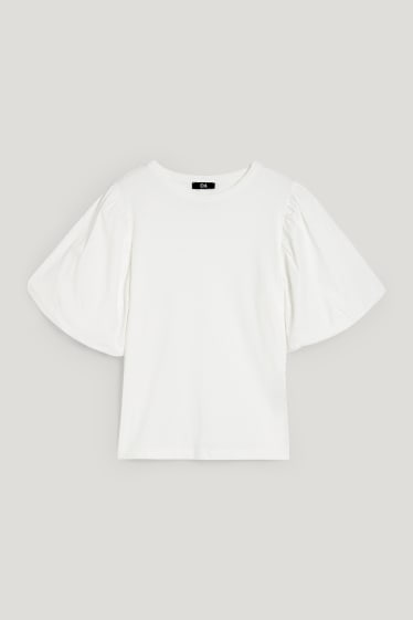 Kobiety - T-shirt - kremowobiały
