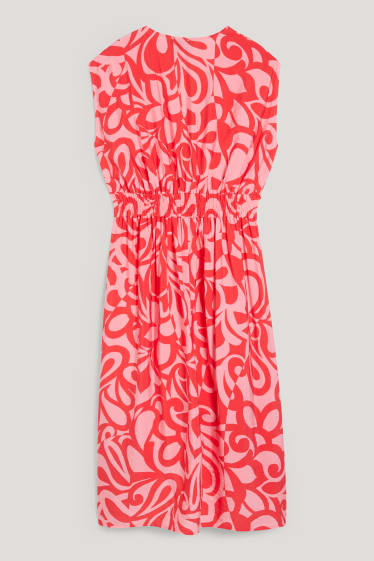 Damen - Fit & Flare Kleid - gemustert - pink