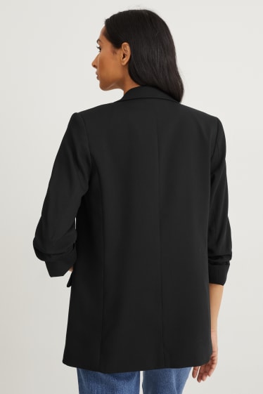 Dames - Blazer - relaxed fit - zwart