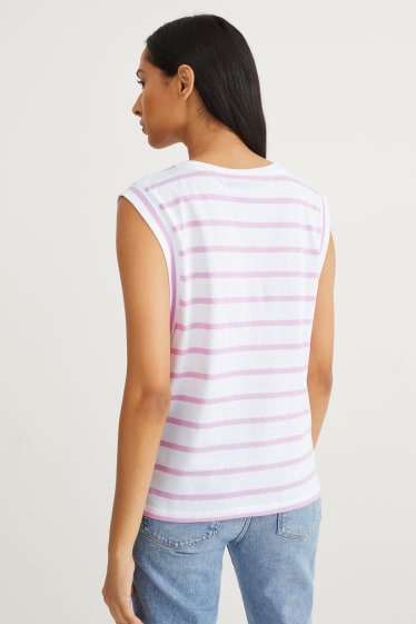 Dames - Top - gestreept - wit