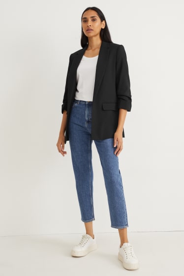 Dames - Blazer - relaxed fit - zwart