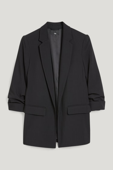 Dames - Blazer - relaxed fit - zwart