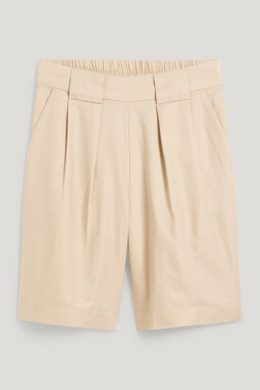 Damen - Bermudas - High Waist - hellbeige