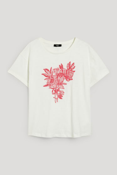 Kobiety - T-shirt - kremowobiały