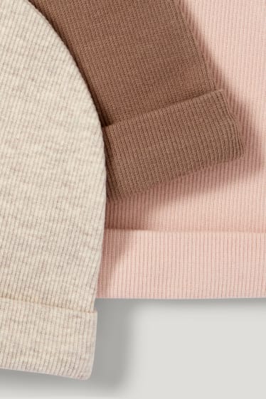 Baby Girls - Set van 3 - babymuts - licht beige