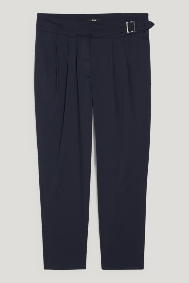 Donna - Pantaloni di stoffa - vita alta - tapered fit - blu scuro