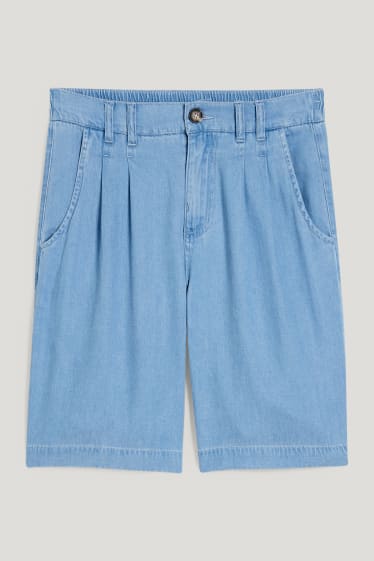 Dames - Bermuda - high waist - jeanslichtblauw