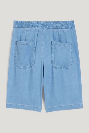 Dames - Bermuda - high waist - jeanslichtblauw