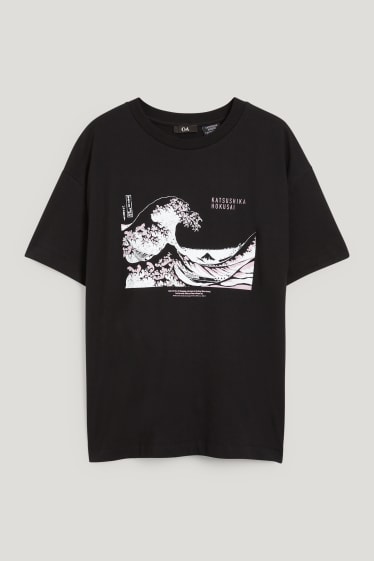 Kobiety - T-Shirt - Katsushika Hokusai - czarny