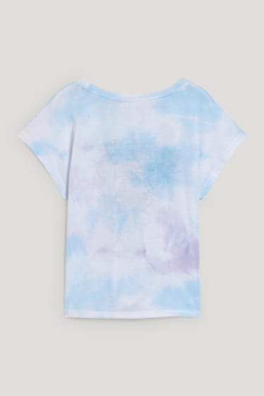 Kids Girls - Lilo & Stitch - Kurzarmshirt mit Knotendetail - gemustert - weiß