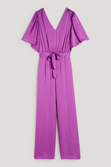 Women - Satin jumpsuit - purple