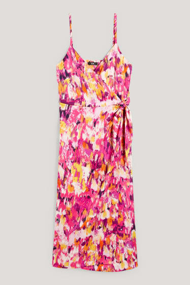 Women - Wrap dress - patterned - pink