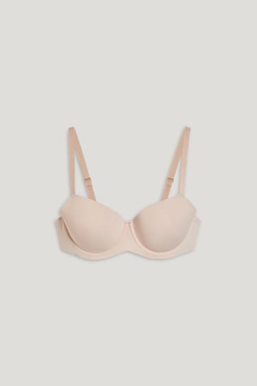 Damen - BH mit Bügel - DEMI - wattiert - hellbeige