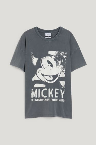 Clockhouse Girls - CLOCKHOUSE - T-shirt oversize - Myszka Miki - ciemnoszary