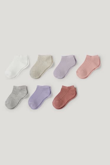 Exkluzivní online - Multipack 7 ks - ponožky do tenisek pro miminka - světle hnědá