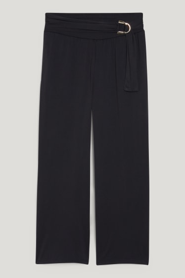 Mujer - Pantalón de punto - wide leg - gris oscuro
