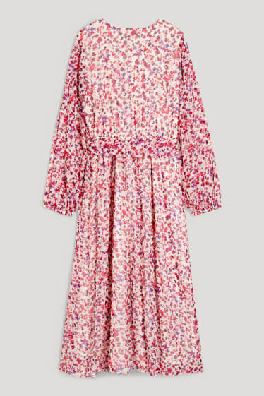 Damen - Chiffon-Kleid - geblümt - rosa