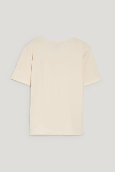 Kobiety - T-shirt - jasny beż