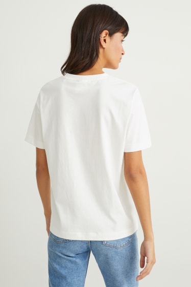Dames - T-shirt - Mickey Mouse - crème wit