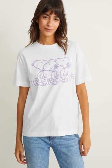 Kobiety - T-shirt - Snoopy - kremowobiały