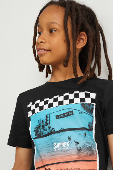 Reverskraag - Set van 2 - T-shirt - zwart
