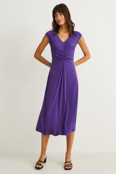 Damen - Fit & Flare Kleid - violett
