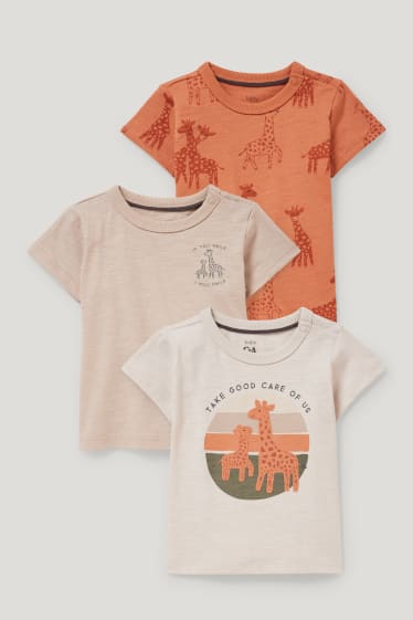 Baby Boys - Confezione da 3 - t-shirt neonati - beige melange