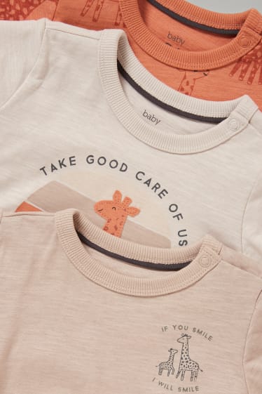 Baby Boys - Confezione da 3 - t-shirt neonati - beige melange