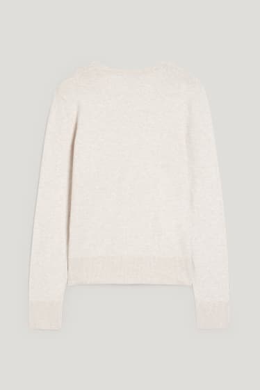 Damen - Basic-Strickjacke - cremefarben